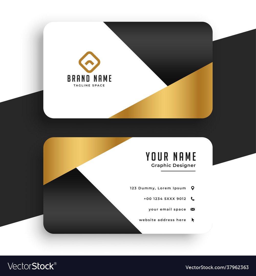 Minimal premium golden business card template Vector Image