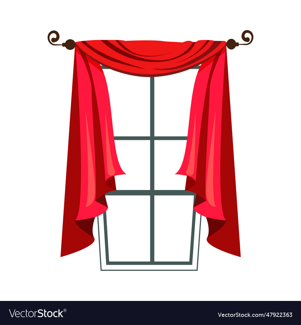 One curtain and window Royalty Free Vector Image