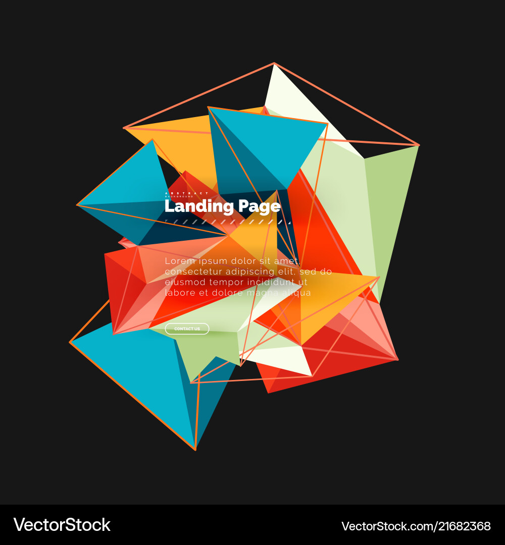 3d triangle abstract background polygonal Vector Image