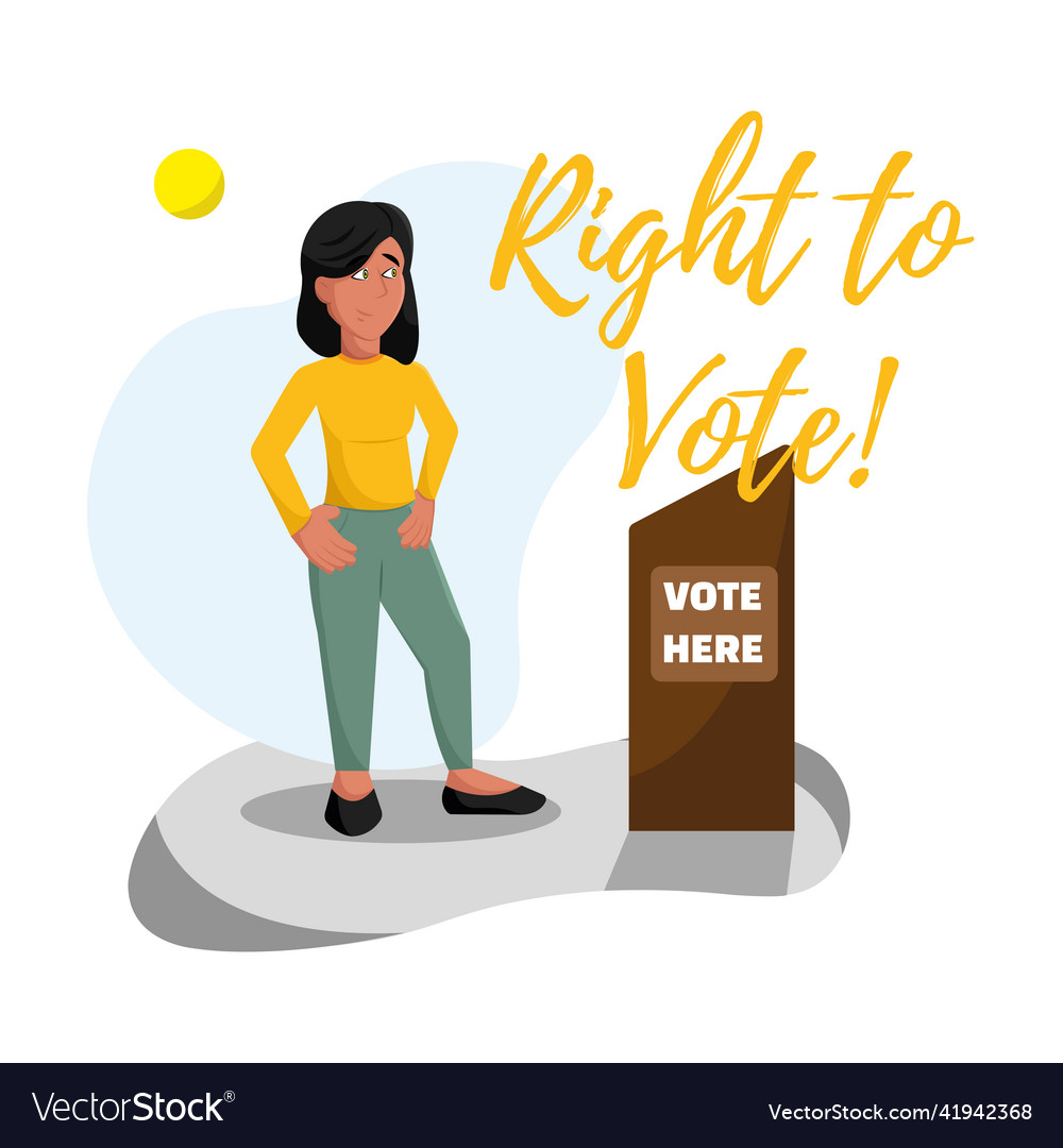 Isolated happy woman right to vote day Royalty Free Vector