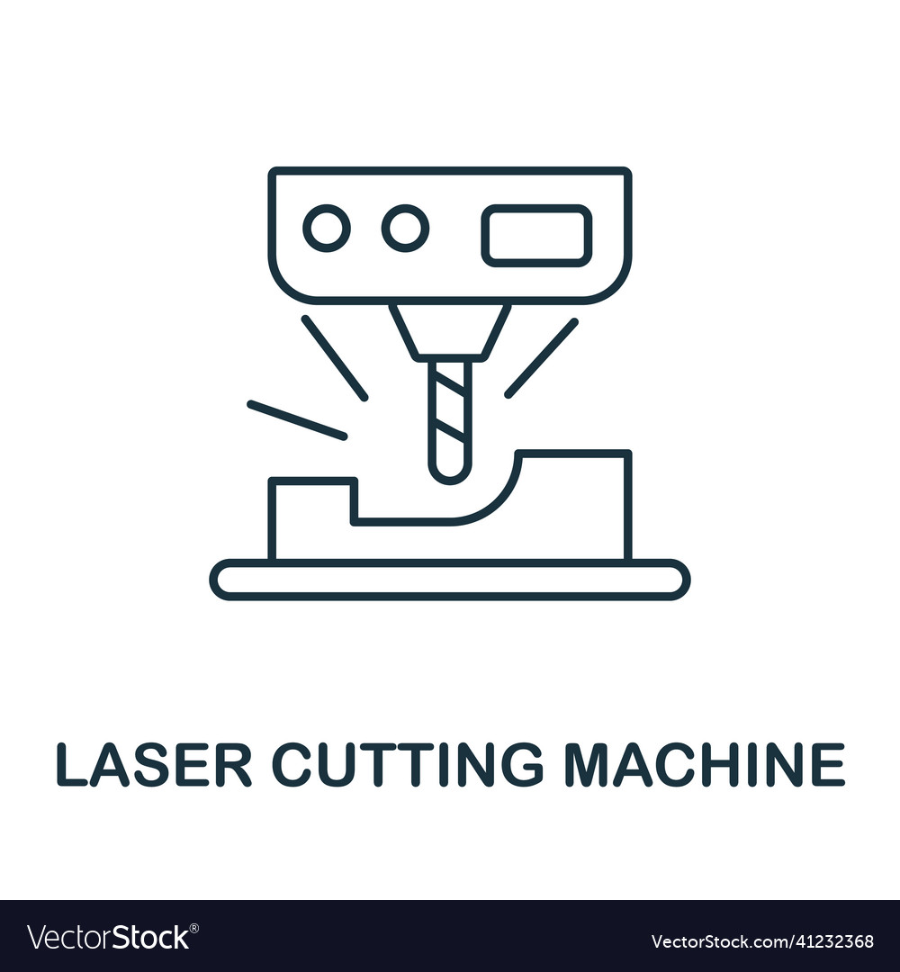 Laser cutting machine icon line element from Vector Image
