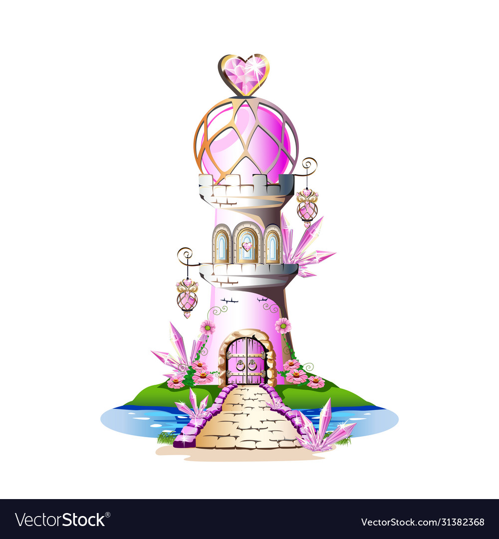 Magic Pink Castle Royalty Free Vector Image - Vectorstock