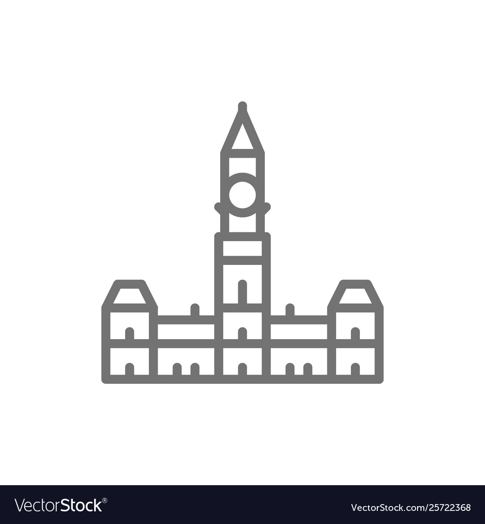 Parliament hill ottawa line icon Royalty Free Vector Image
