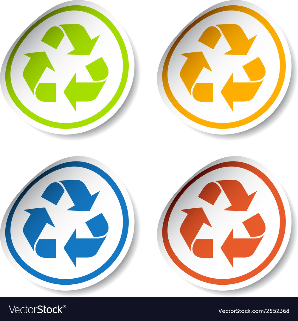 Recycle stickers Royalty Free Vector Image - VectorStock