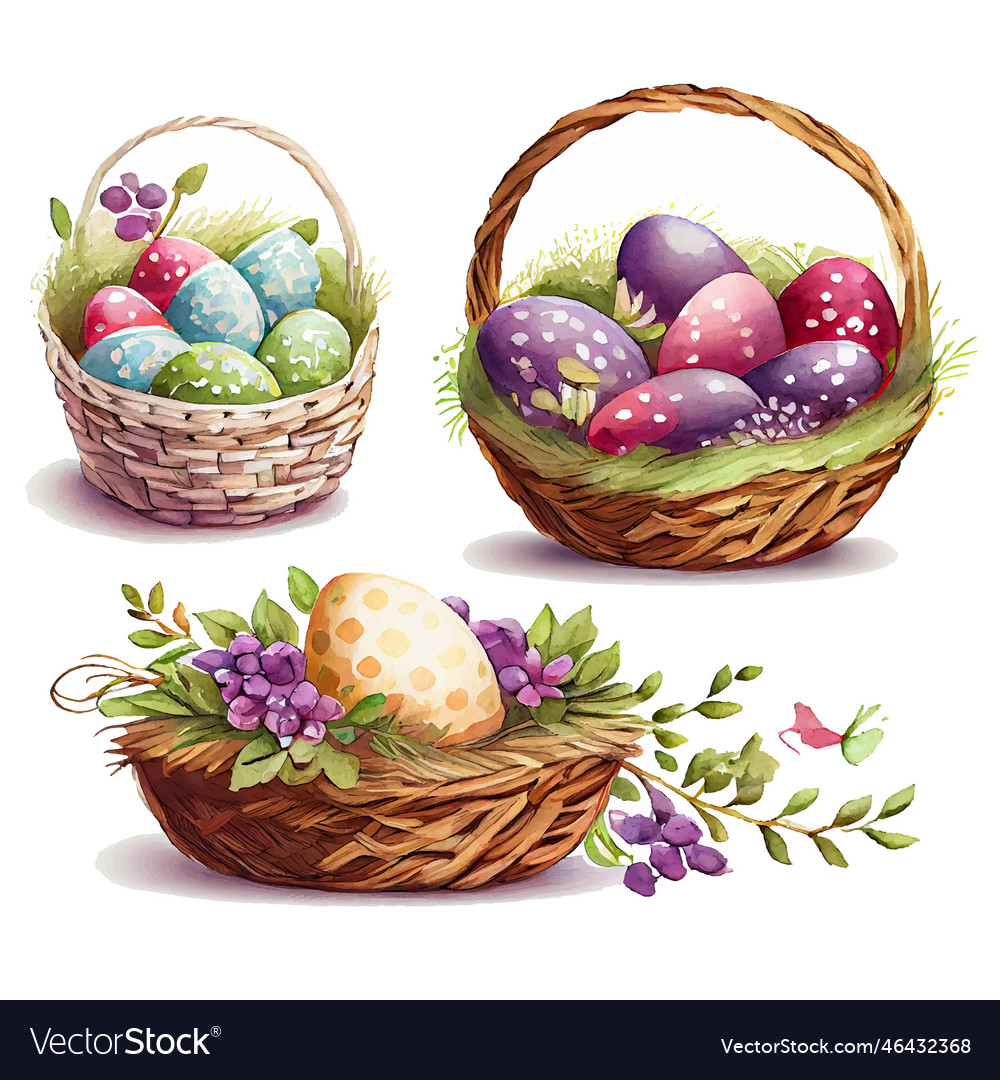 Set of aester colorful eggs Royalty Free Vector Image