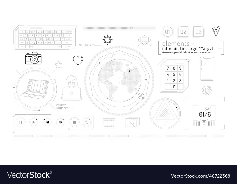Set of infographic elements about internet Vector Image