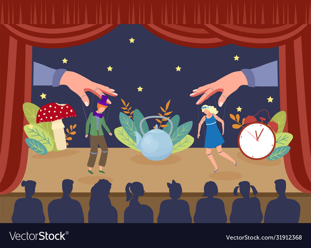 Puppet show booth Royalty Free Vector Image - VectorStock