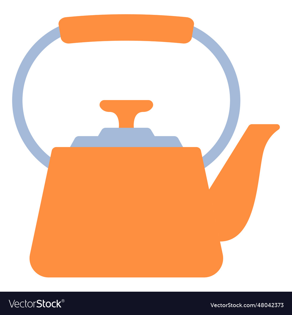 Cooking kitchen kettle flat Royalty Free Vector Image