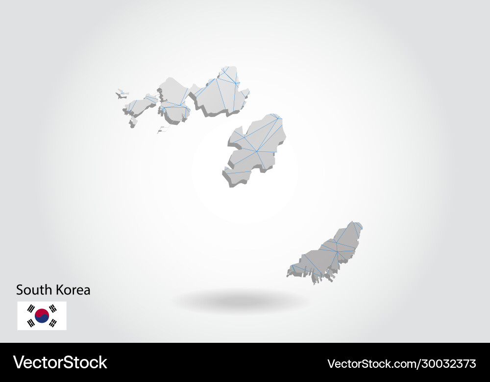 Polygonal south korea map low poly design map Vector Image