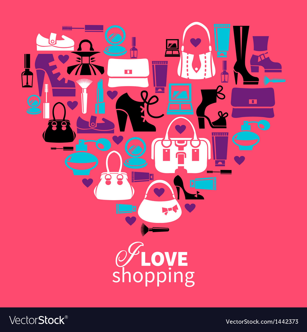 Shopping heart Royalty Free Vector Image - VectorStock