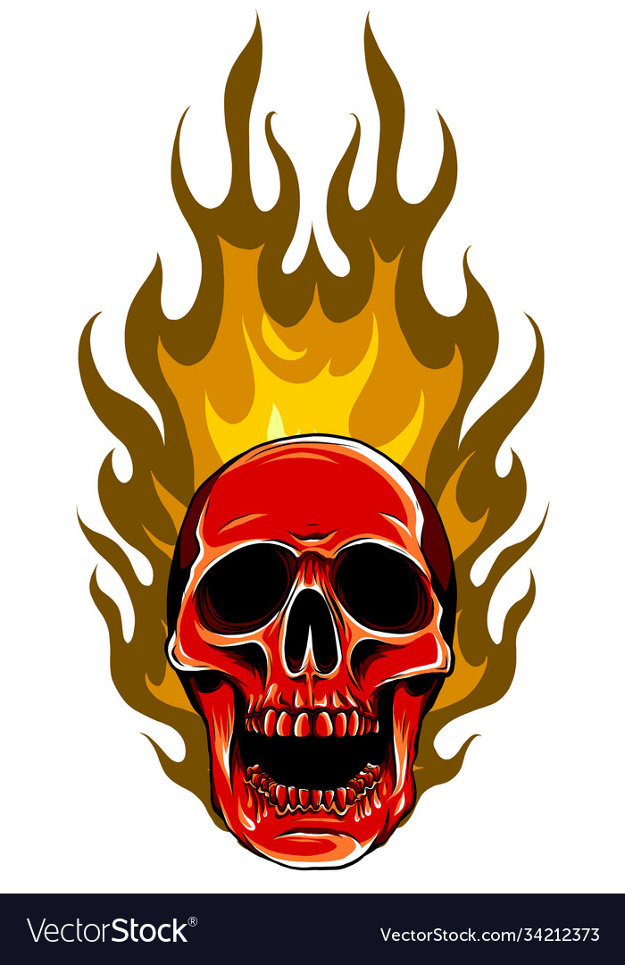 Skull Flames Tattoo Vector Images over 1300