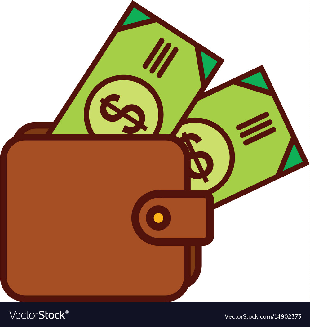 Wallet money isolated icon Royalty Free Vector Image