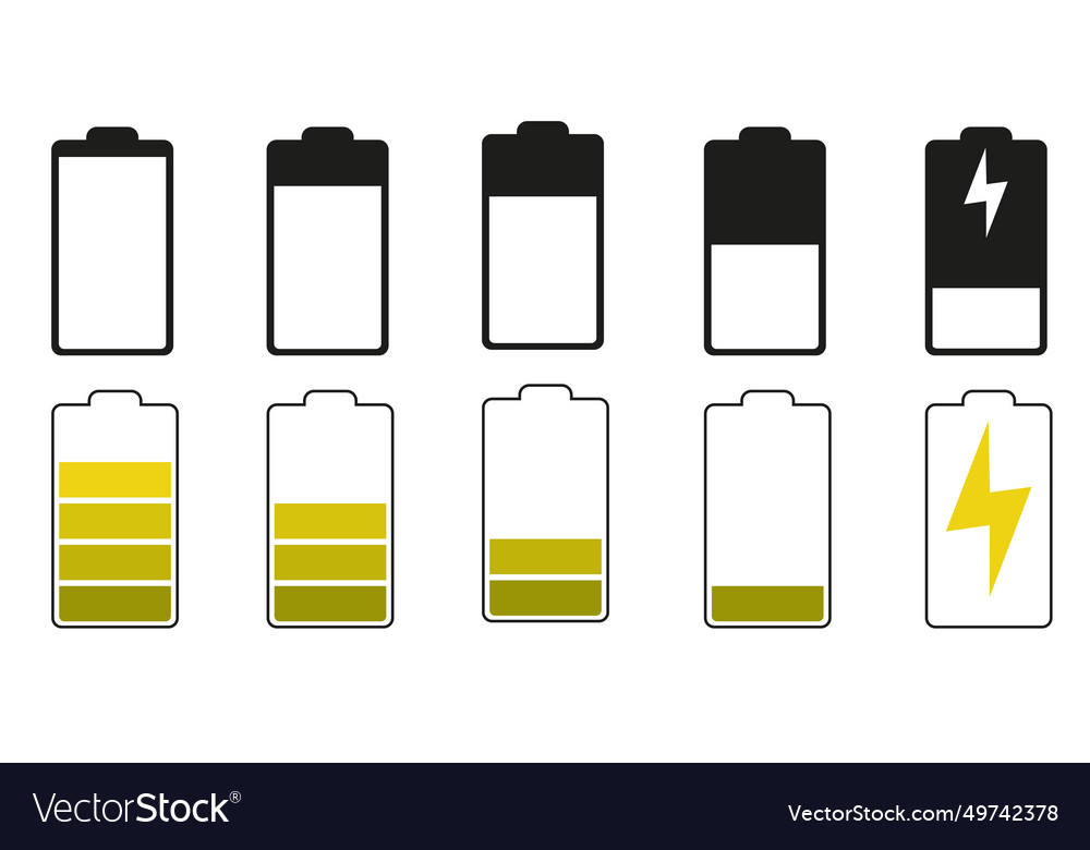 Battery Charge Indicator Icon Set Royalty Free Vector Image