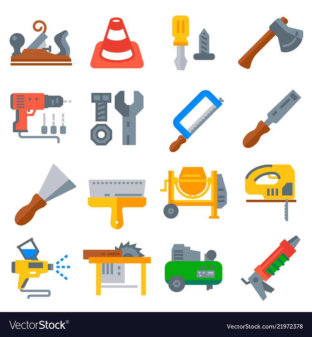 Construction tools icons collection Royalty Free Vector