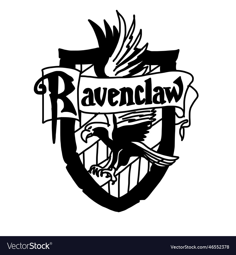 Harry potter ravenclaw logo in cartoon doodle Vector Image