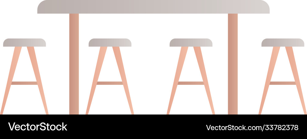 Isolated table with chairs design Royalty Free Vector Image