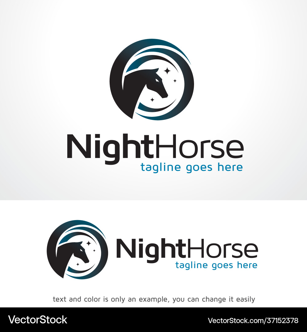 Night horse logo template design emblem Royalty Free Vector