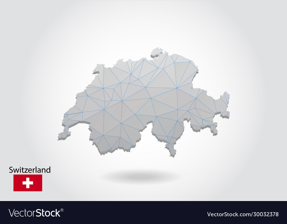 Polygonal switzerland low poly design map Vector Image