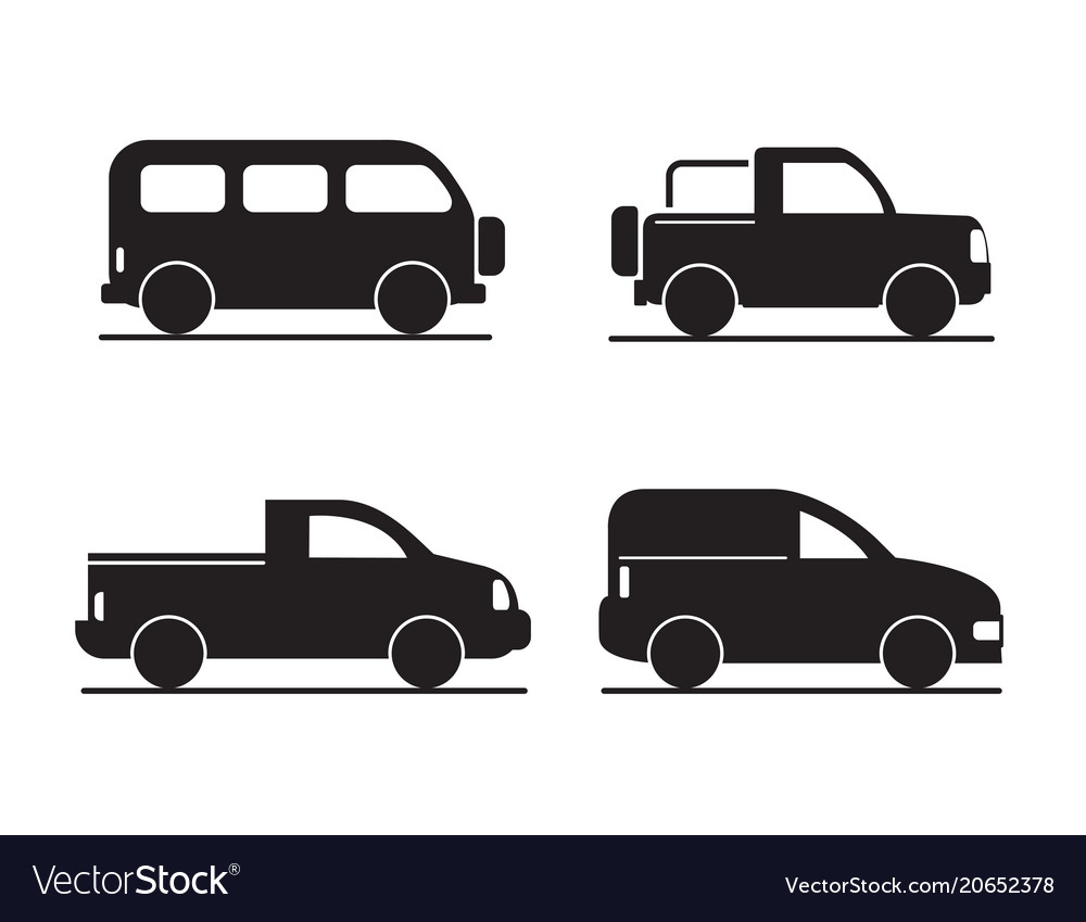 Set of black car icons - stock Royalty Free Vector Image