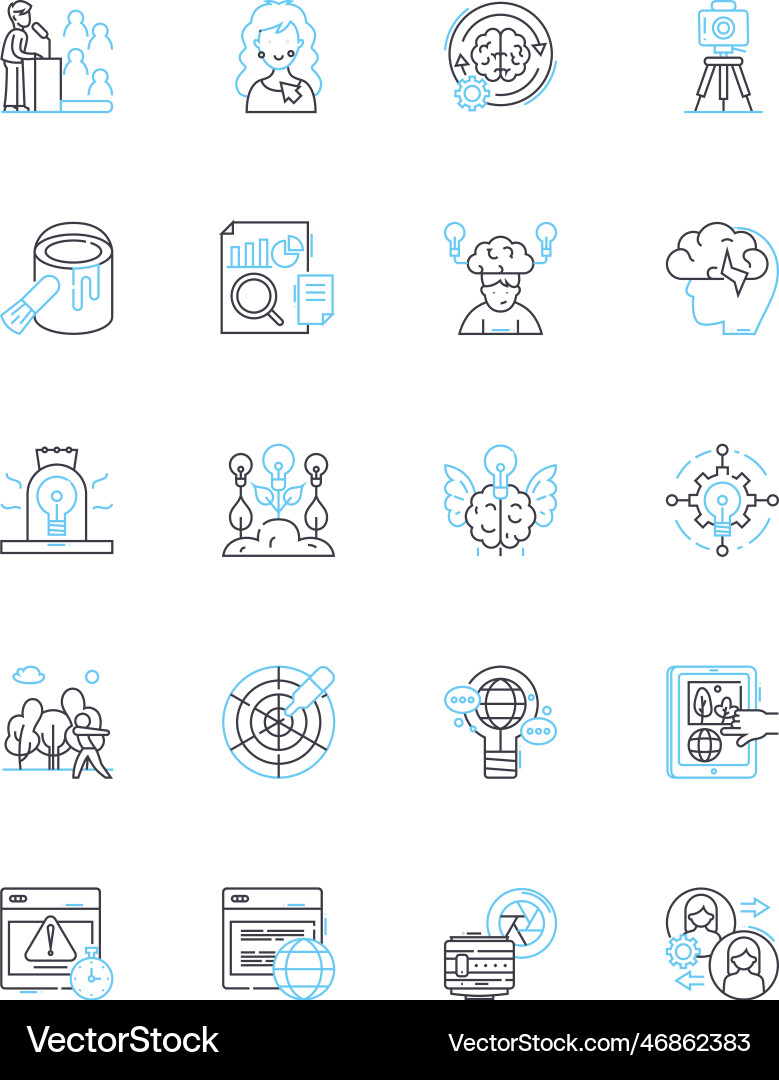 Augmented reality and virtual reality linear icons