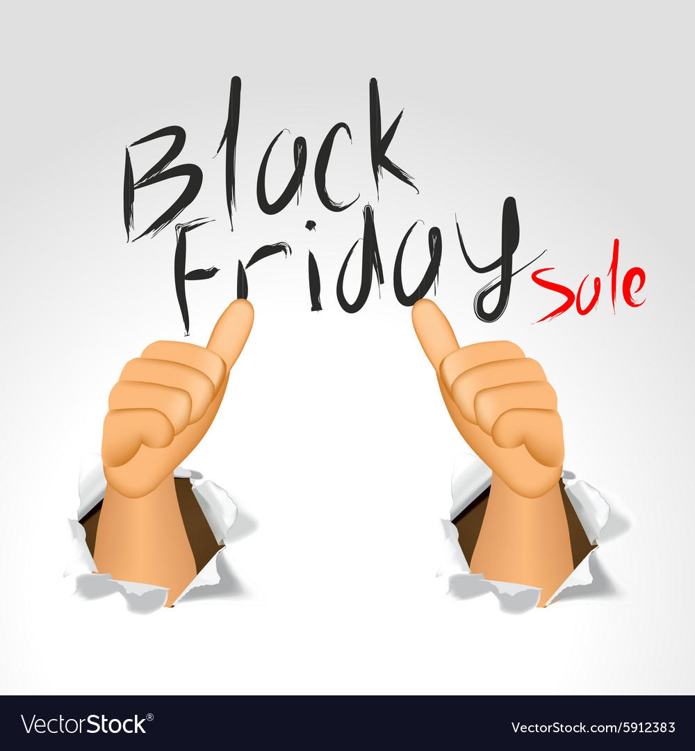 Black friday sale and thumbs up