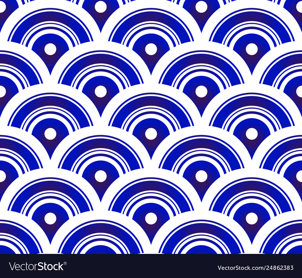 Blue and white chinese pattern Royalty Free Vector Image