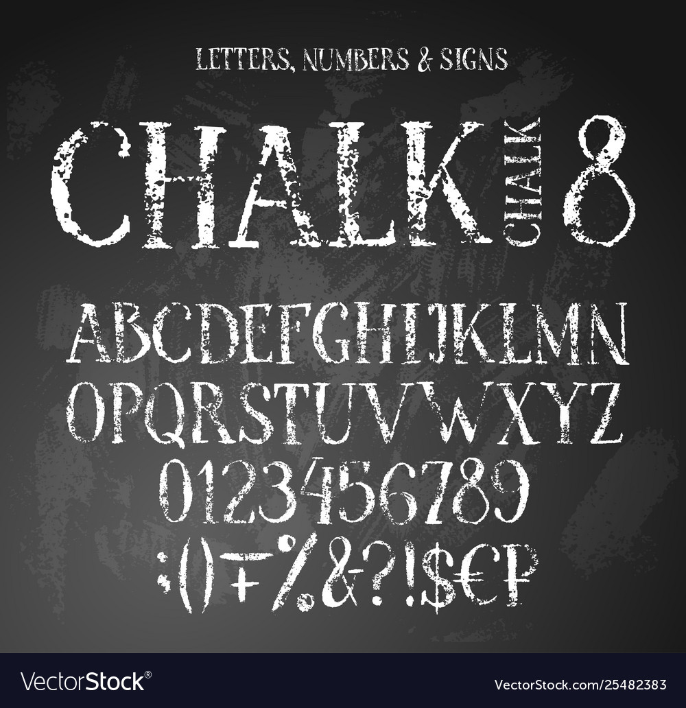 Chalk english alphabet Royalty Free Vector Image