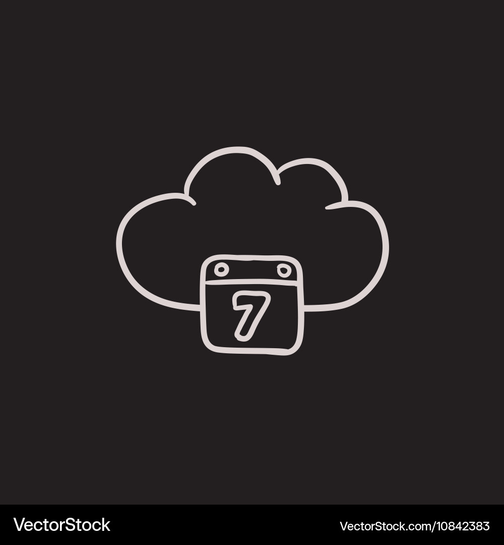 Cloud computing sketch icon Royalty Free Vector Image