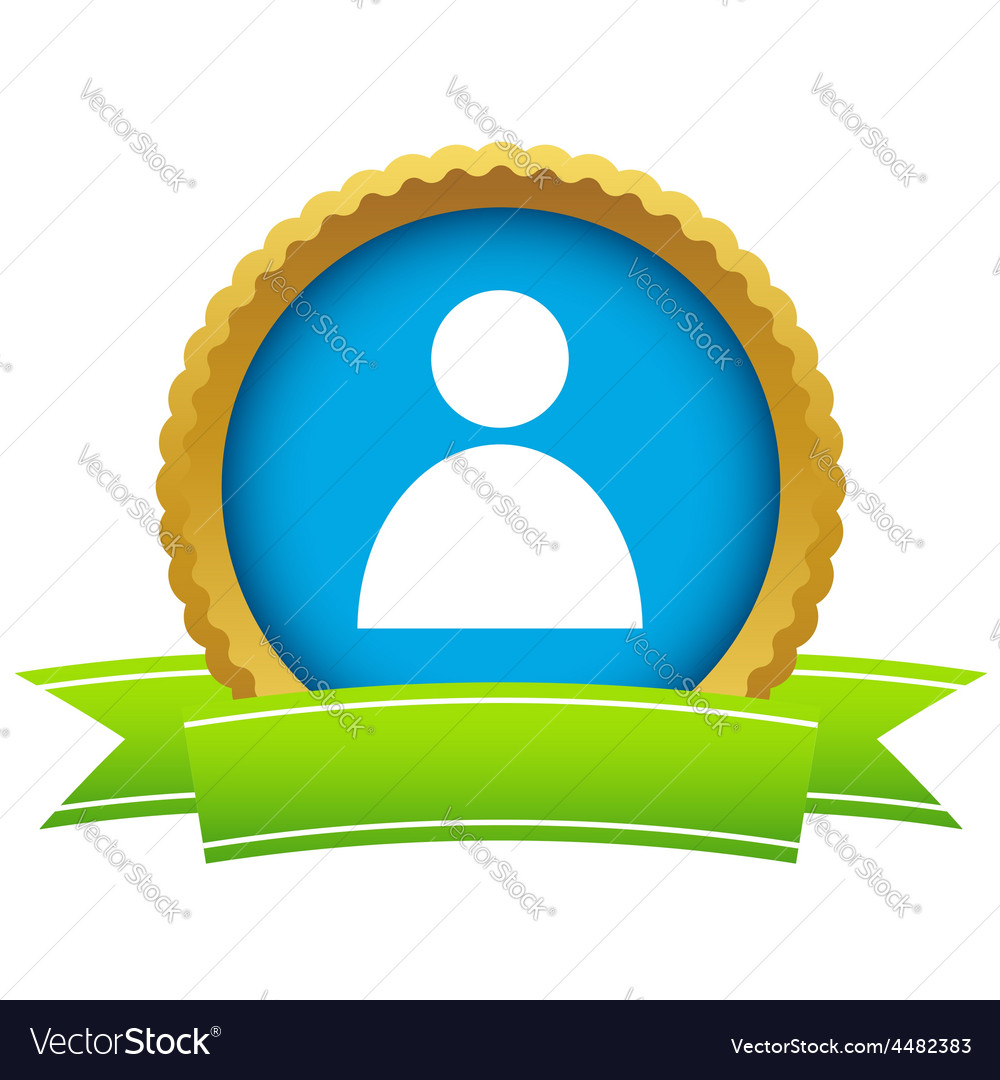 Gold user profile logo Royalty Free Vector Image