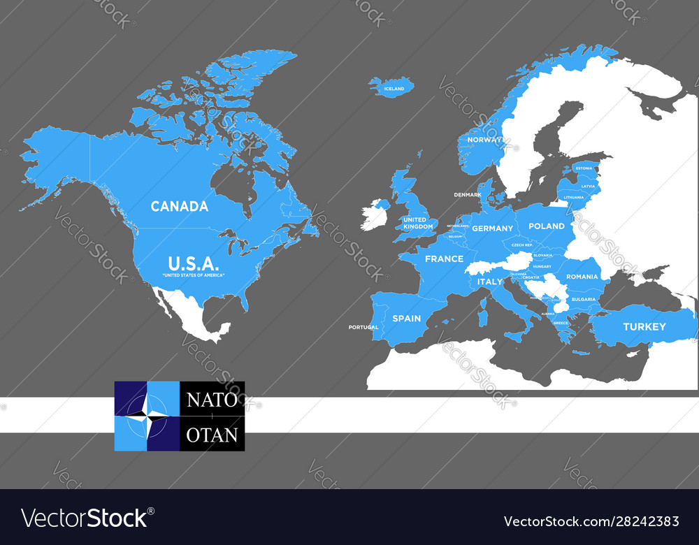 Map nato countries detailed design Royalty Free Vector Image