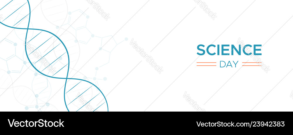 Science day web banner of dna strand molecule Vector Image