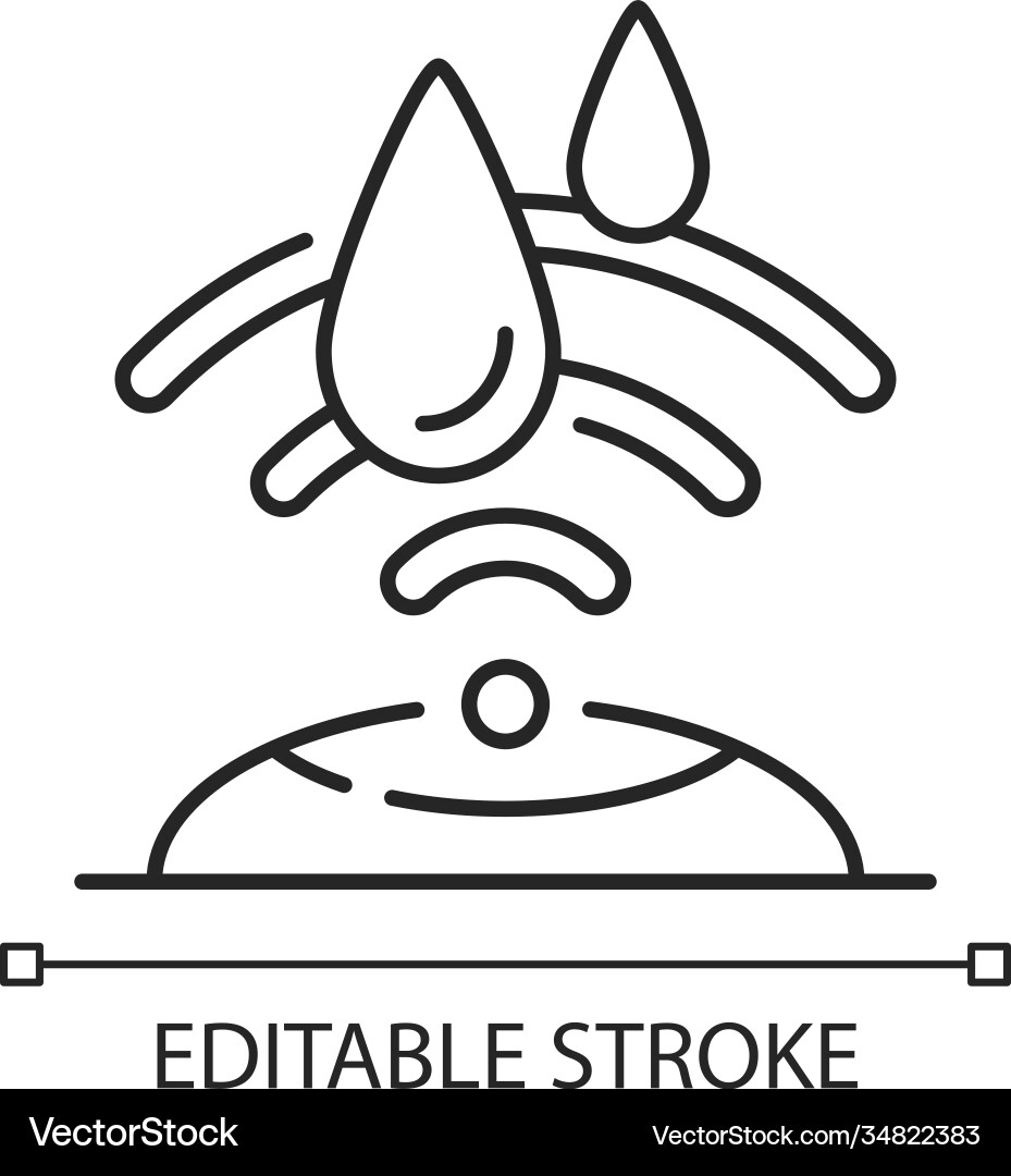 Water sensor linear icon Royalty Free Vector Image