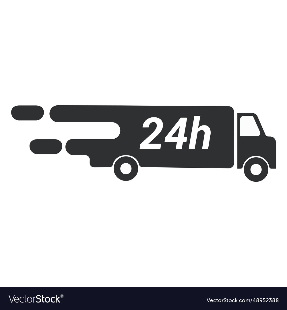 24 fast shipping delivery truck Royalty Free Vector Image