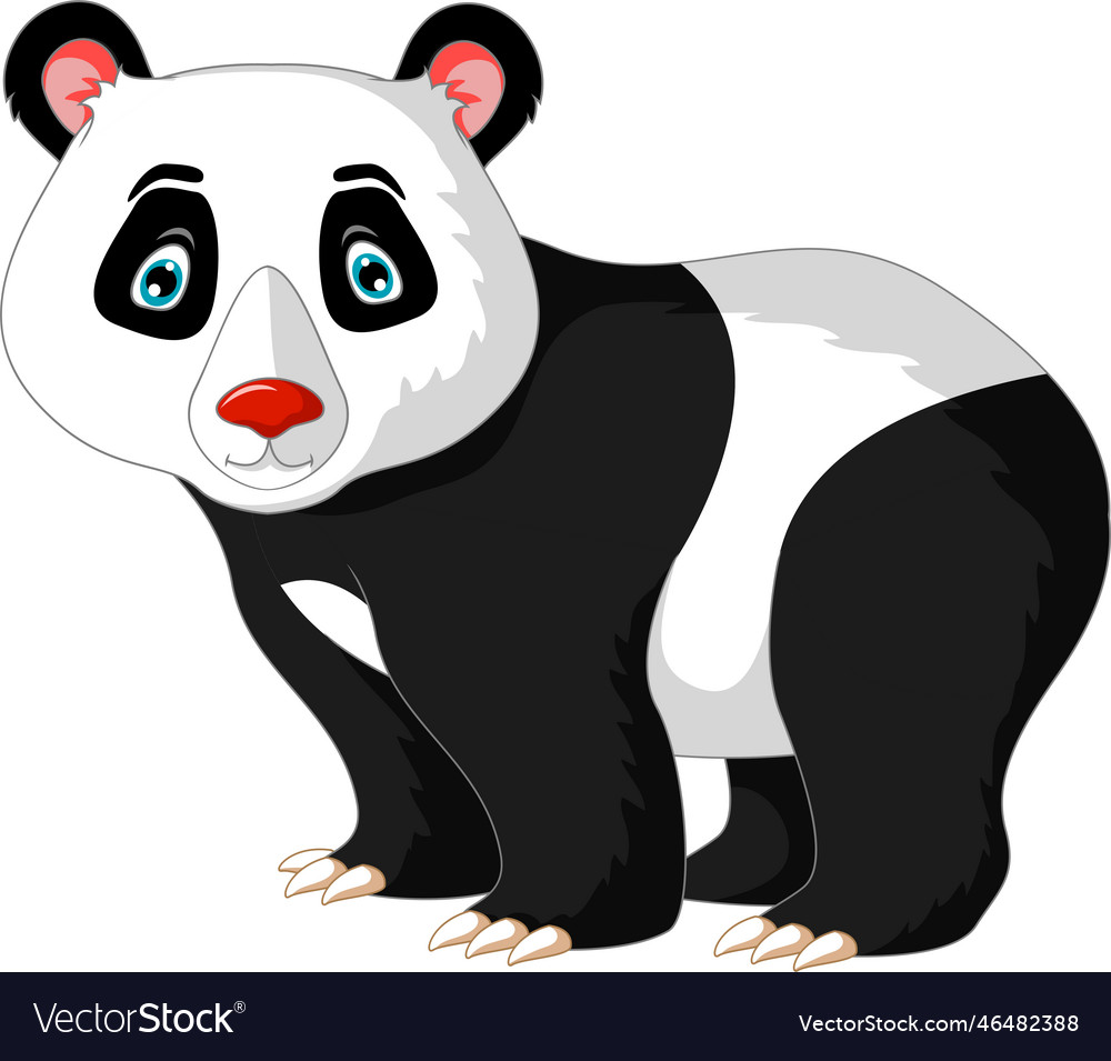 Cute cartoon panda posing Royalty Free Vector Image