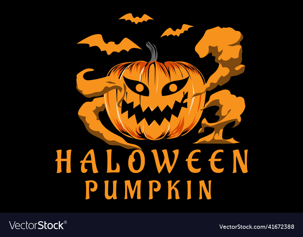 Halloween pumpkin silhouette design Royalty Free Vector