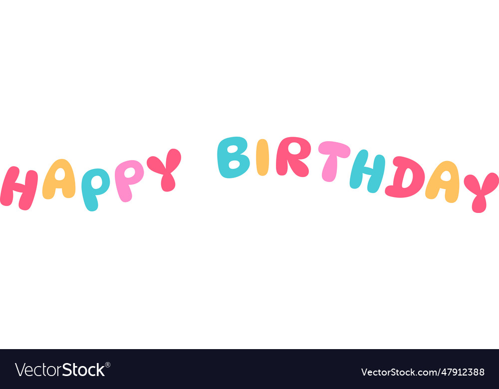 Happy birthday lettering Royalty Free Vector Image