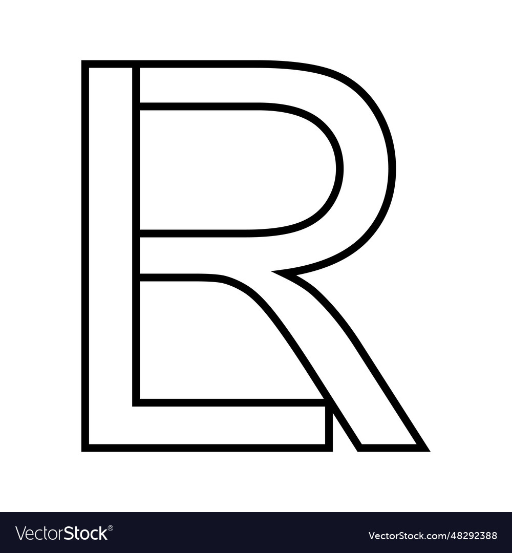 Logo sign lr rl icon double letters logotype r l Vector Image