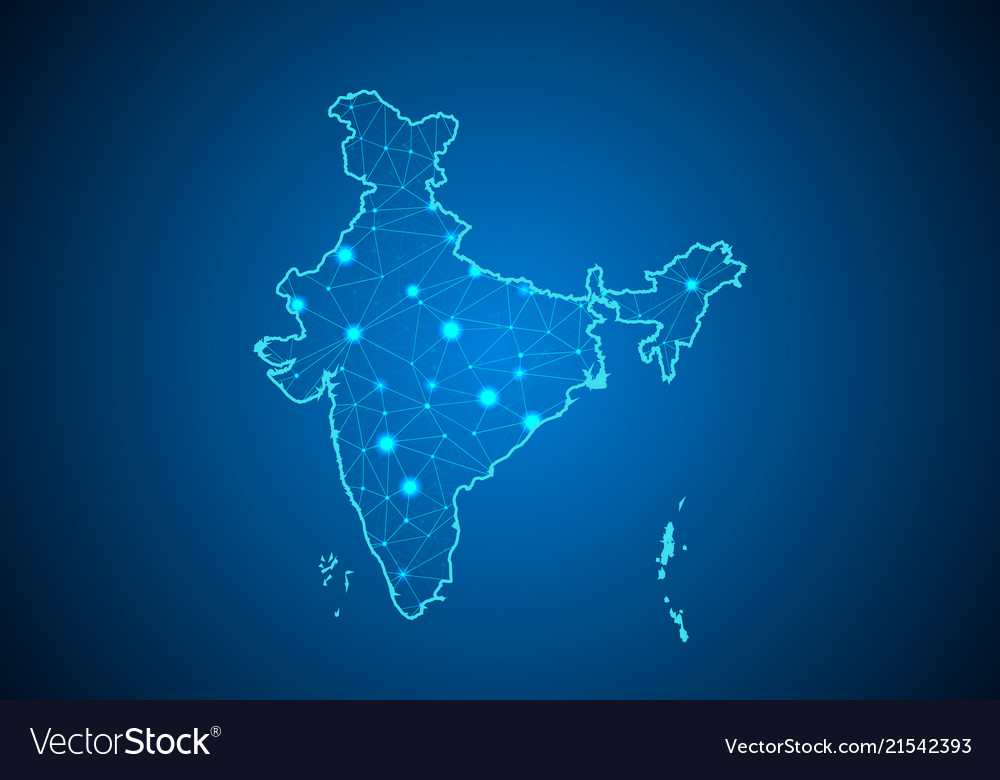 Abstract mash line and point scales on dark Vector Image