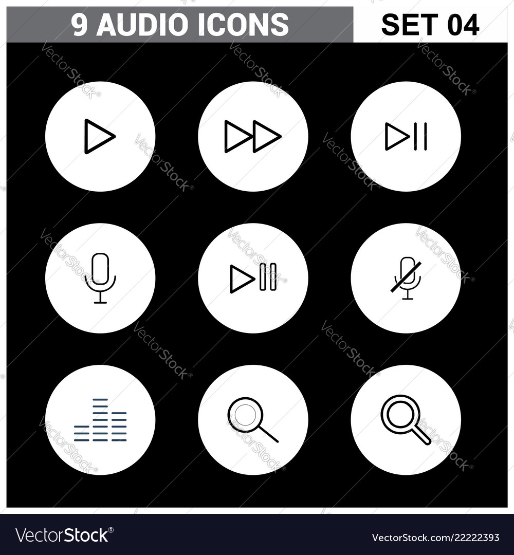 Audio icons set Royalty Free Vector Image - VectorStock