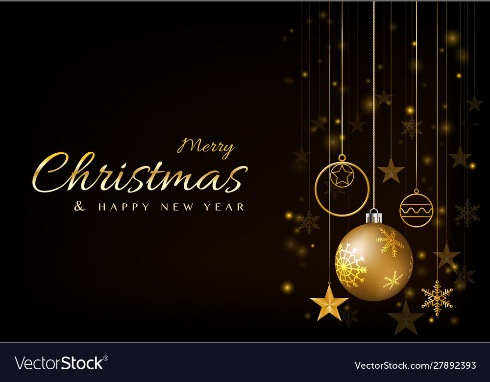 Background christmas design with ball glowing Vector Image