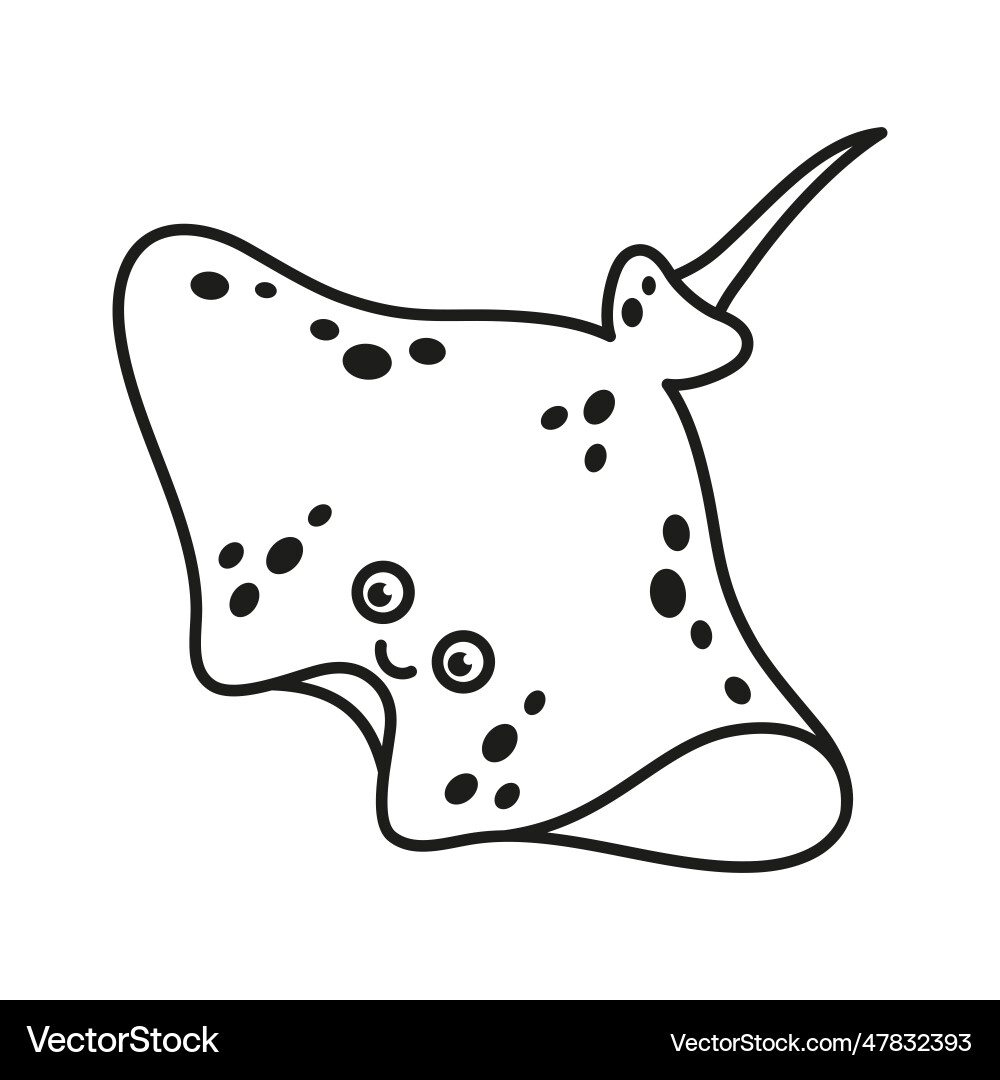 Printable Black And White Stingray