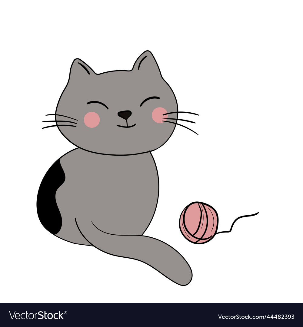 Cute Cats Isolated Funny Characters Flat Vector Image Cute Cats Isolated Funny Characters Flat Vector Image