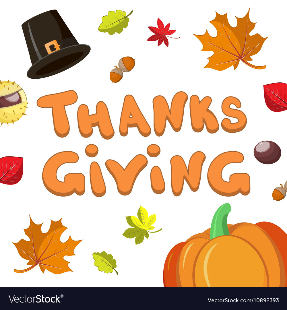 hand drawn happy thanksgiving card template with vector image