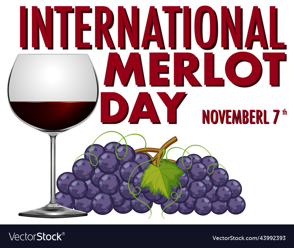 Intentional merlot day banner design Royalty Free Vector