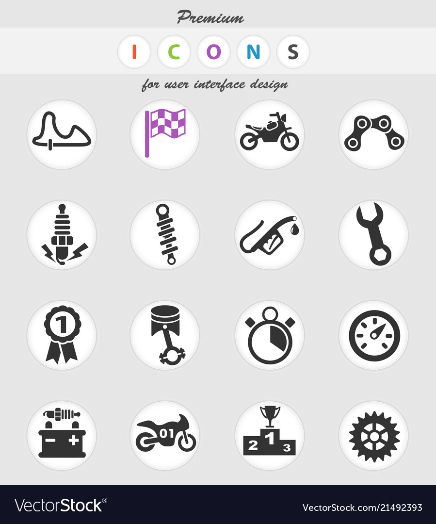 Moto racing icon set Royalty Free Vector Image