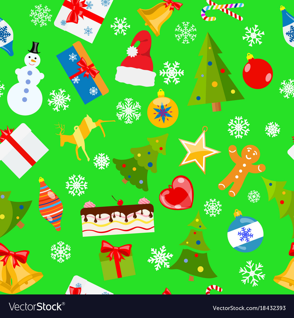 Seamless pattern of christmas symbols Royalty Free Vector