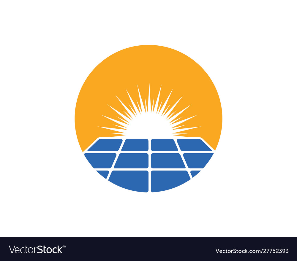 Solar panel logo icon natural energy Royalty Free Vector