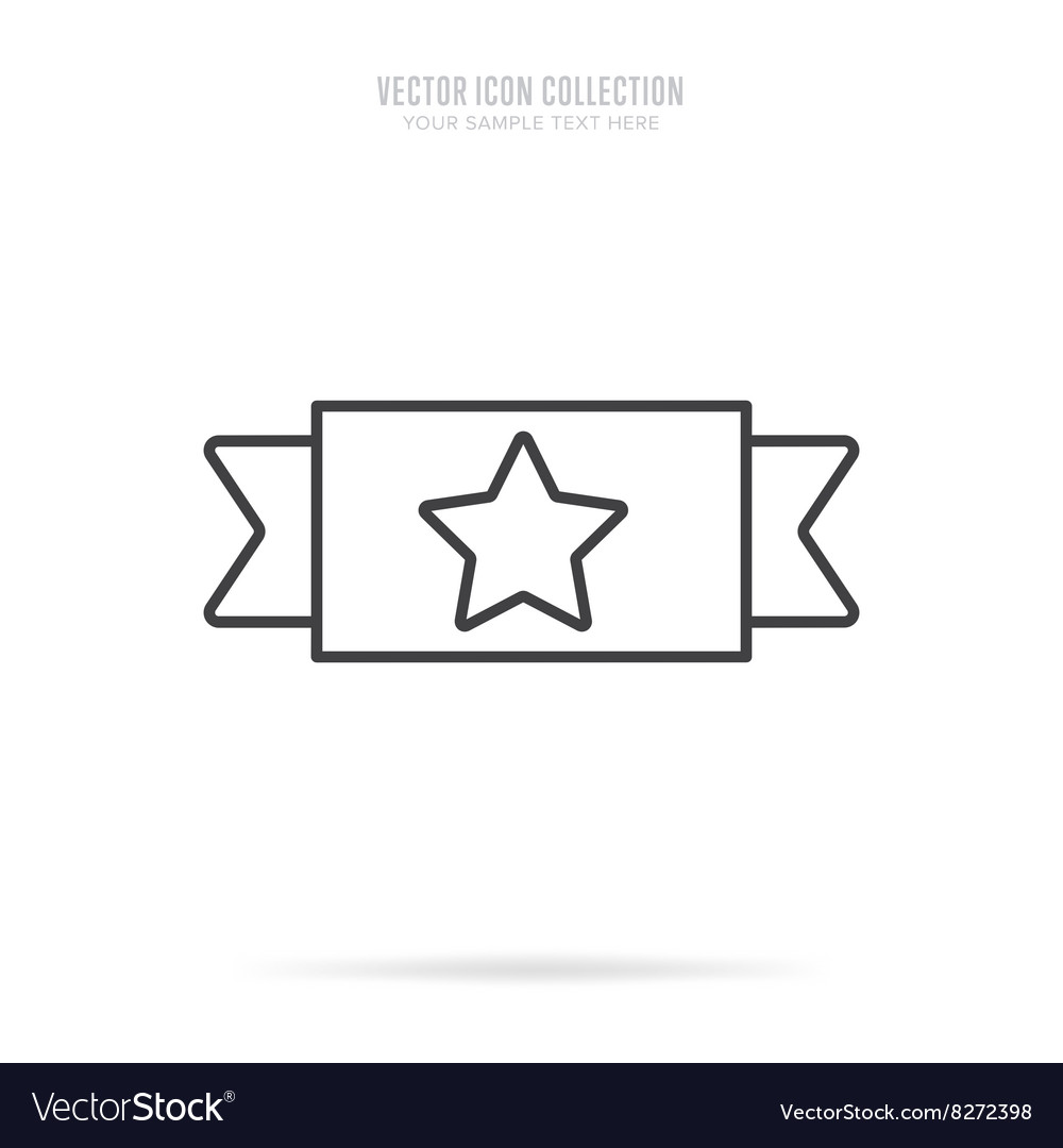 Awards icons isolated with shadow in linear style Vector Image