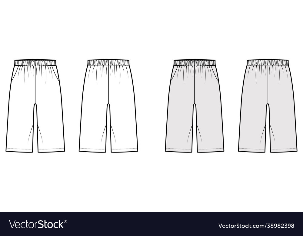 Bermuda pocket short technical fashion Royalty Free Vector