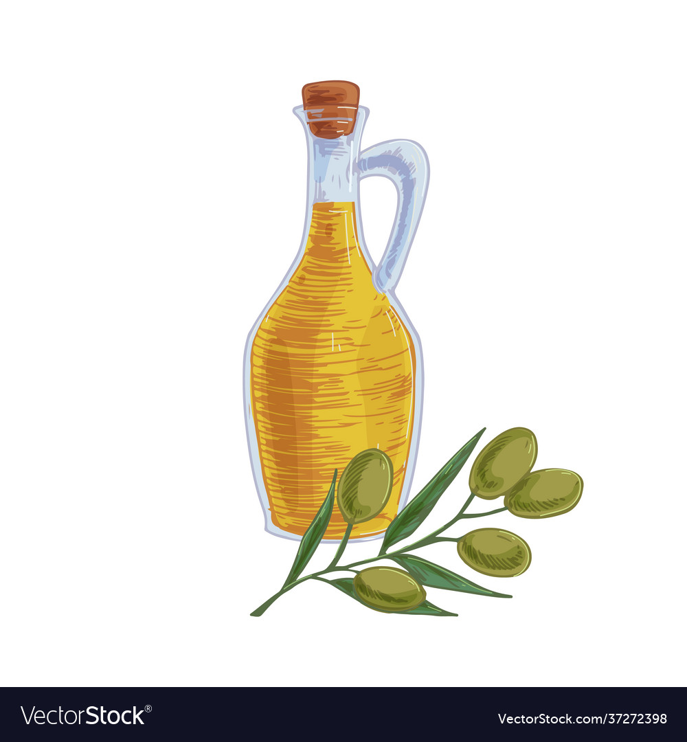 Composition transparent glass pitcher full Vector Image